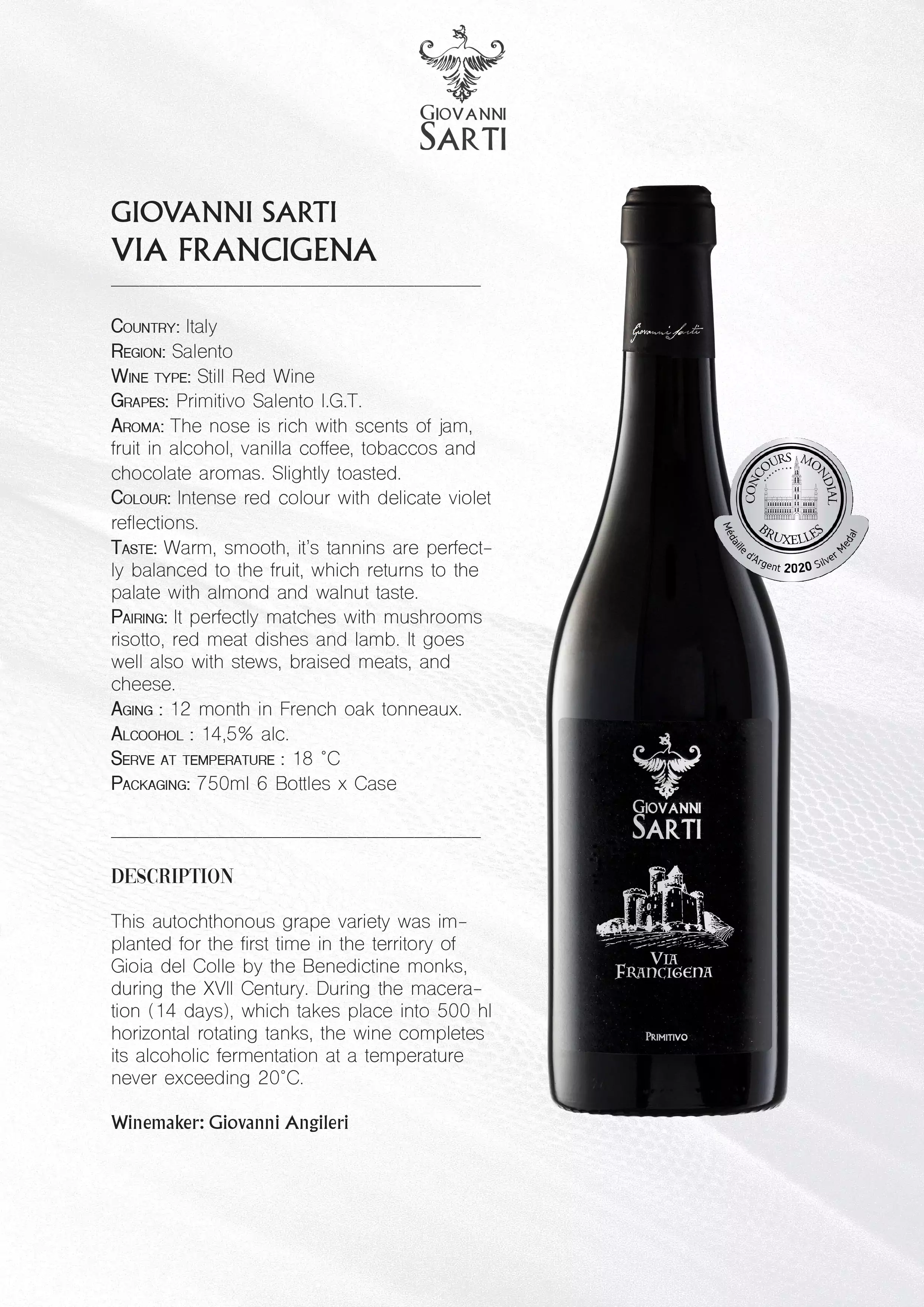 Via Francigena datasheet modal